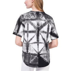 Brooklyn Nets G-III 4Her by Carl Banks Women's Tournament Raglan Oversized Tie-Dye V-Neck T-Shirt Black