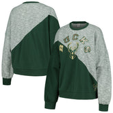 Milwaukee Bucks G-III 4Her by Carl Banks Women's Benches Split Pullover Sweatshirt Hunter Green