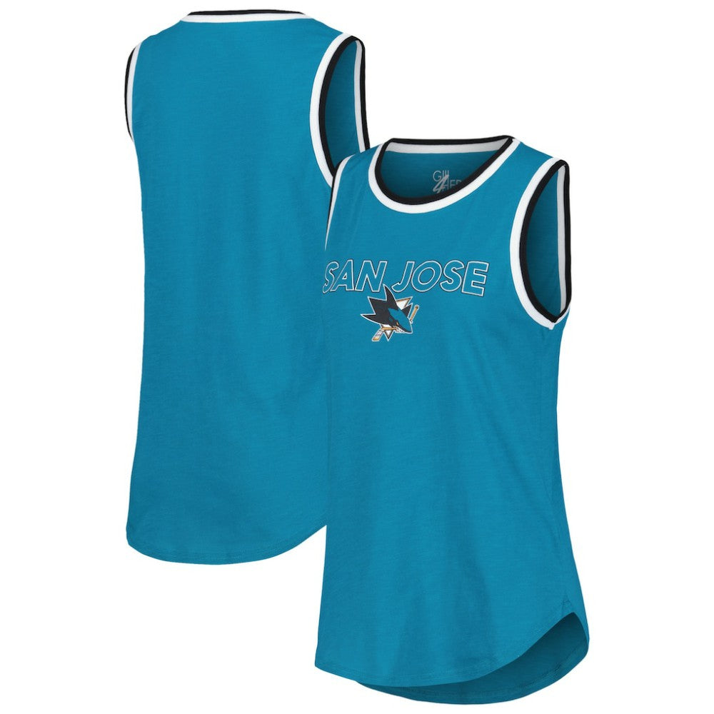 San Jose Sharks G-III 4Her by Carl Banks Women's Strategy Tank Top - Teal | US 201038257