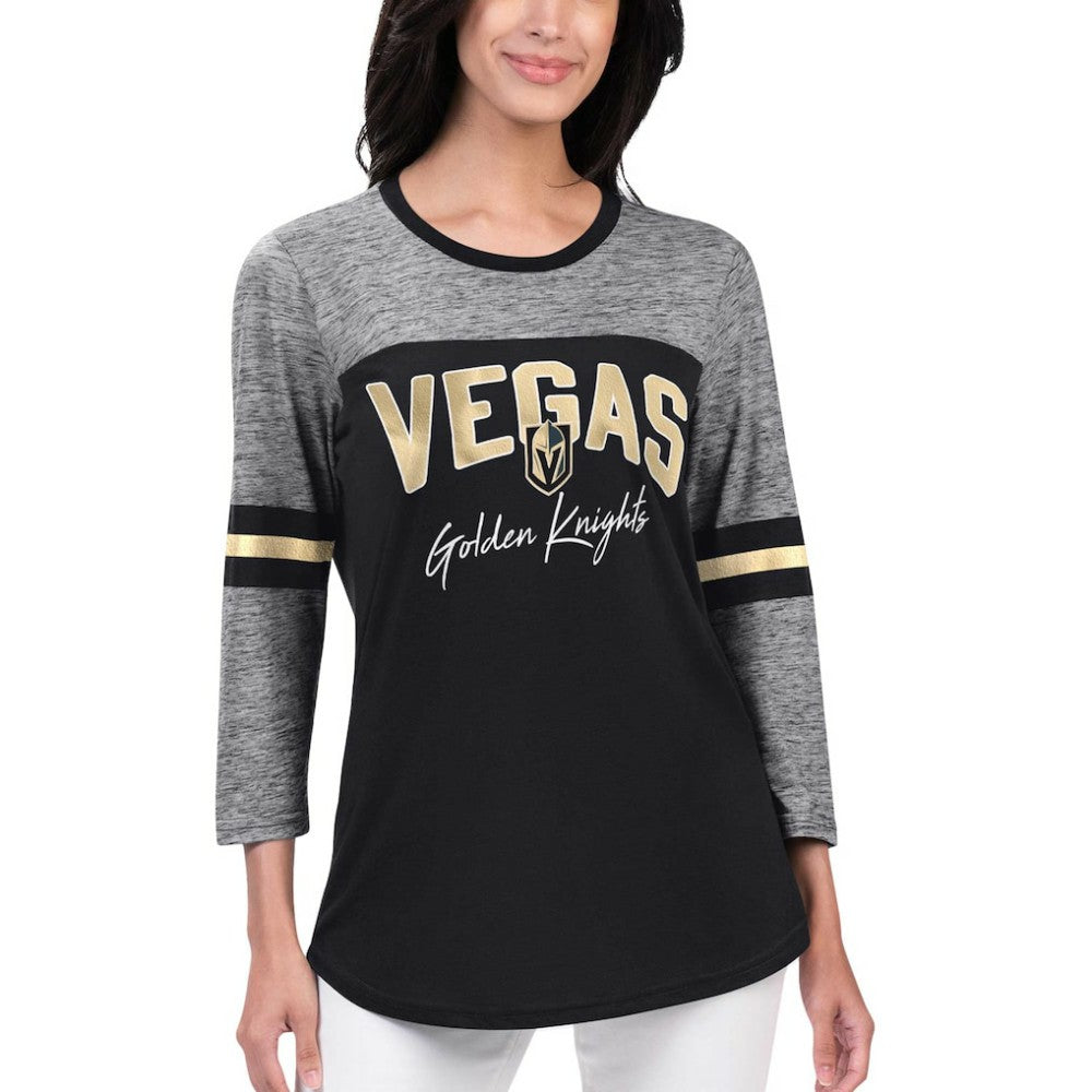 Vegas Golden Knights G-III 4Her by Carl Banks Women's Play The Game 3/4-Sleeve T-Shirt - Black | US 201038274
