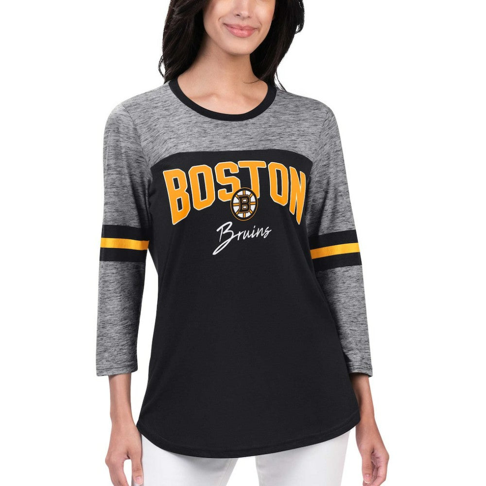 Boston Bruins G-III 4Her by Carl Banks Women's Play The Game 3/4-Sleeve T-Shirt - Black | US 201038275