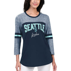 Seattle Kraken G-III 4Her by Carl Banks Women's Play The Game 3/4-Sleeve T-Shirt - Deep Sea Blue | US 201038278