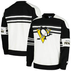 Pittsburgh Penguins Starter Defense Fleece Crewneck Pullover Sweatshirt - White | US 201038305