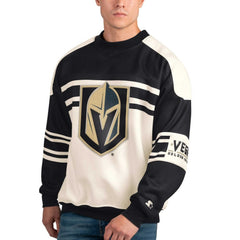Vegas Golden Knights Starter Defense Fleece Crewneck Pullover Sweatshirt - White | US 201038319