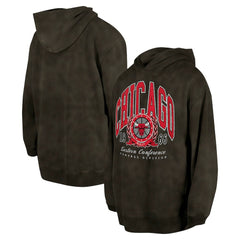Chicago Bulls Unisex Oversized Essentials Pigment Wash Fleece Pullover Hoodie Charcoal - New Era