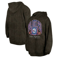 Philadelphia 76ers Unisex Oversized Essentials Pigment Wash Fleece Pullover Hoodie Charcoal - New Era