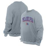 Philadelphia 76ers Chenille Cross Over Pullover Sweatshirt Gray - New Era