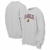 Los Angeles Lakers Chenille Cross Over Pullover Sweatshirt Gray - New Era