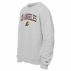 Los Angeles Lakers Chenille Cross Over Pullover Sweatshirt Gray - New Era