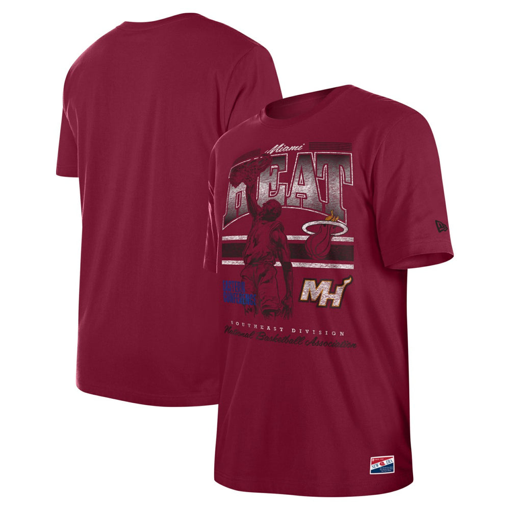 Miami Heat Enzyme Wash Oversized T-Shirt Red - New Era