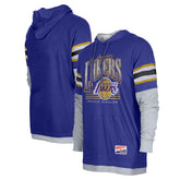 Los Angeles Lakers Layered Long Sleeve Hoodie T-Shirt Purple - New Era