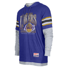 Los Angeles Lakers Layered Long Sleeve Hoodie T-Shirt Purple - New Era