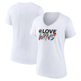 Chicago Cubs Women's Love Wins V-Neck T-Shirt - White T-shirts