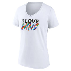 Colorado Rockies Women's Love Wins V-Neck T-Shirt - White T-shirts