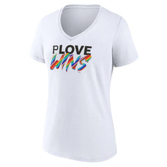 Pittsburgh Pirates Women's Love Wins V-Neck T-Shirt - White T-shirts