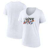 Washington Nationals Women's Love Wins V-Neck T-Shirt - White T-shirts