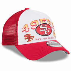 San Francisco 49ers New Era Retro Wordmark A-Frame 9FORTY Adjustable Hat - White/Scarlet Hats