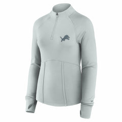Detroit Lions Women's Elements Raglan Quarter-Zip Jacket - Gray Jackets