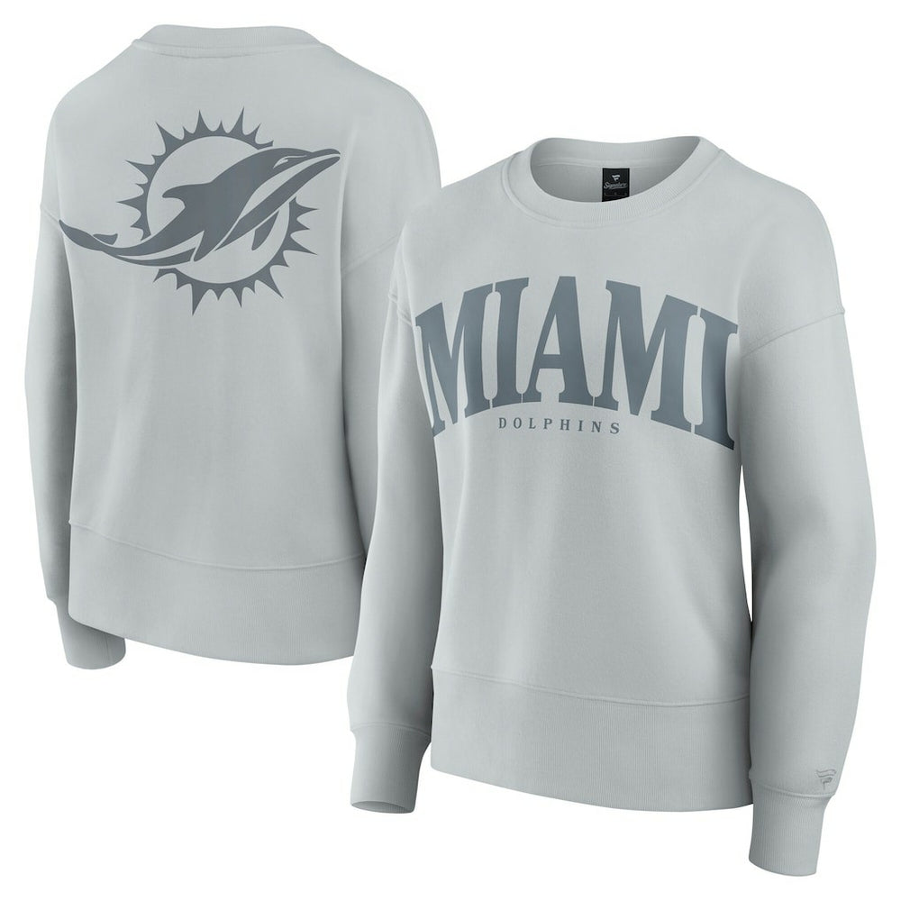 Miami Dolphins Women's Elements Pullover Sweatshirt - Gray Pullover