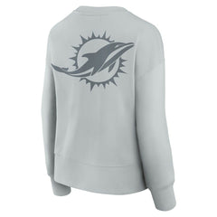 Miami Dolphins Women's Elements Pullover Sweatshirt - Gray Pullover