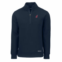 Cleveland Guardians Cutter & Buck Cooperstown Collection Roam Eco Recycled Quarter-Zip Pullover - Navy Pullover