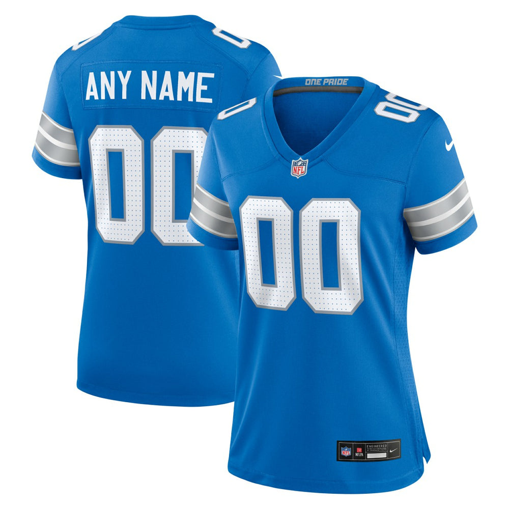 Detroit Lions Women's Custom Game Jersey - Blue Jerseys