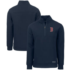Boston Red Sox Cutter & Buck Roam Eco Recycled Quarter-Zip Pullover - Navy Pullover