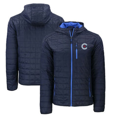 Chicago Cubs Cutter & Buck City Connect Rainier Primaloft Eco Full-Zip Hooded Jacket - Navy Jackets