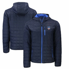 New York Mets Cutter & Buck Americana Rainier Primaloft Eco Full-Zip Hooded Jacket - Navy Jackets
