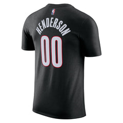 Scoot Henderson Portland Trail Blazers Icon Edition Name & Number T-Shirt Black - Nike