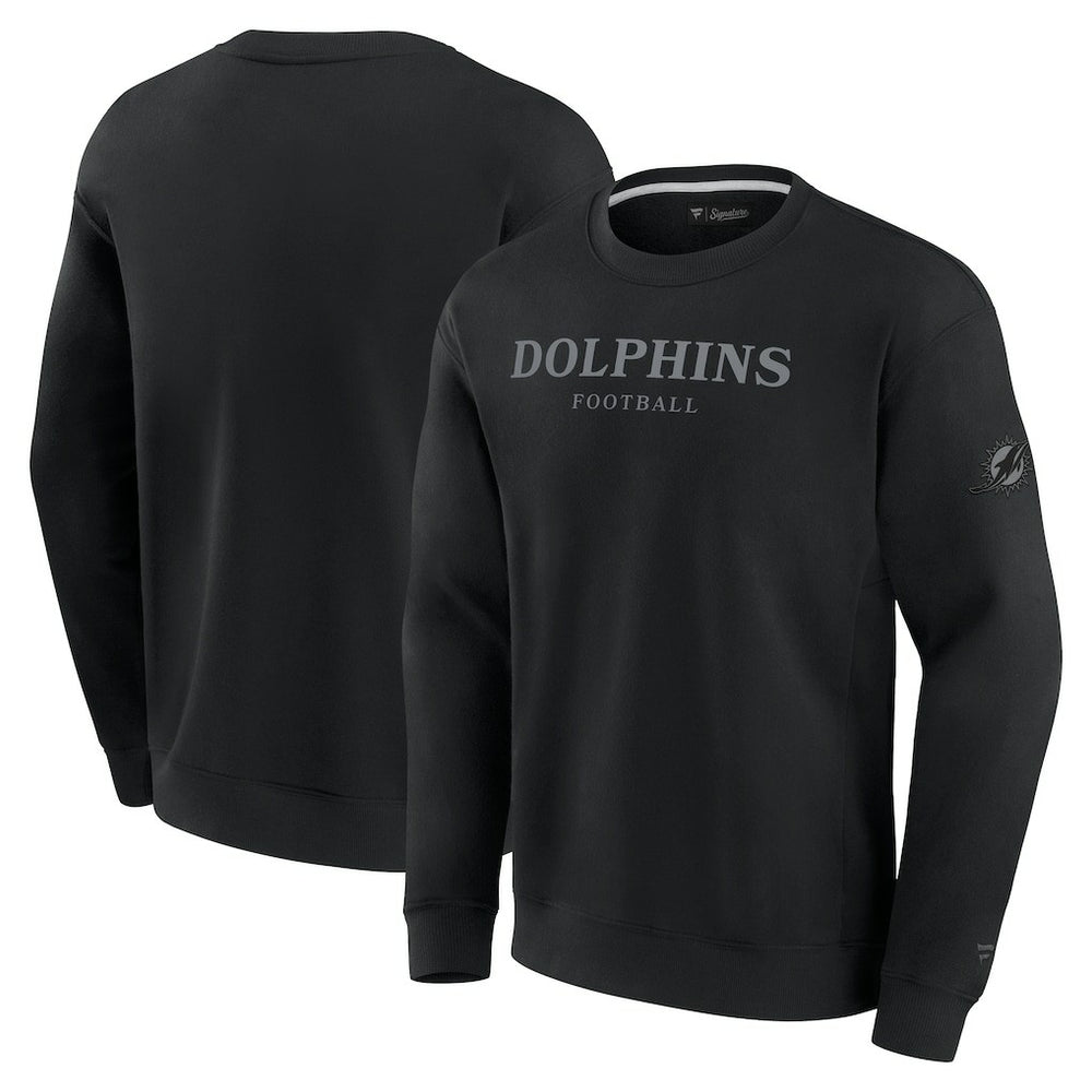 Miami Dolphins Unisex Elements Unlimited Fleece Pullover Sweatshirt - Black Pullover