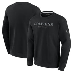 Miami Dolphins Unisex Elements Unlimited Fleece Pullover Sweatshirt - Black Pullover
