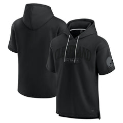 Cleveland Browns Unisex Elements Ready Short Sleeve Pullover Hoodie - Black Hoodies