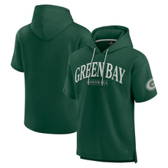 Green Bay Packers Unisex Elements Ready Short Sleeve Pullover Hoodie - Green Hoodies