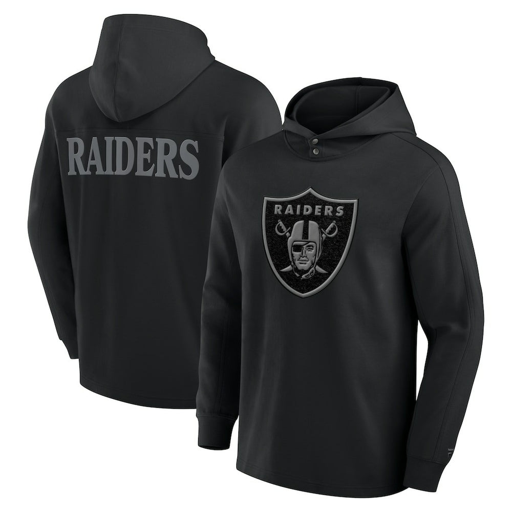 Las Vegas Raiders Elements Blaze Tri-Blend Long Sleeve Hoodie T-Shirt - Black Hoodies