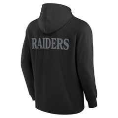 Las Vegas Raiders Elements Blaze Tri-Blend Long Sleeve Hoodie T-Shirt - Black Hoodies