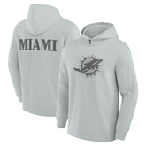 Miami Dolphins Elements Blaze Tri-Blend Long Sleeve Hoodie T-Shirt - Gray Hoodies