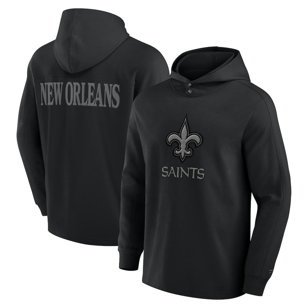 New Orleans Saints Elements Blaze Tri-Blend Long Sleeve Hoodie T-Shirt - Black Hoodies