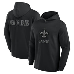New Orleans Saints Elements Blaze Tri-Blend Long Sleeve Hoodie T-Shirt - Black Hoodies