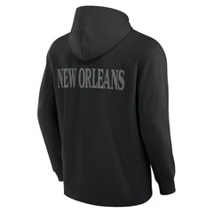 New Orleans Saints Elements Blaze Tri-Blend Long Sleeve Hoodie T-Shirt - Black Hoodies