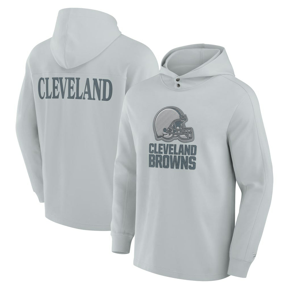 Cleveland Browns Elements Blaze Tri-Blend Long Sleeve Hoodie T-Shirt - Gray Hoodies