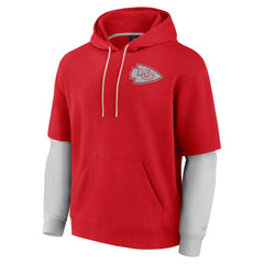 Kansas City Chiefs Unisex Sleek Elements Pullover Hoodie - Red Hoodies