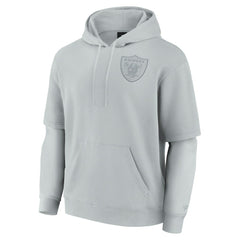 Las Vegas Raiders Unisex Sleek Elements Pullover Hoodie - Gray Hoodies