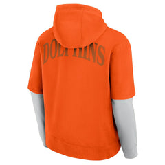 Miami Dolphins Unisex Sleek Elements Pullover Hoodie - Orange Hoodies