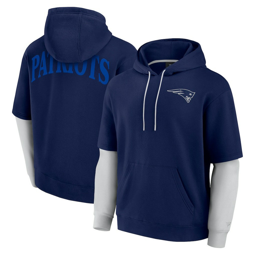 New England Patriots Unisex Sleek Elements Pullover Hoodie - Navy Hoodies