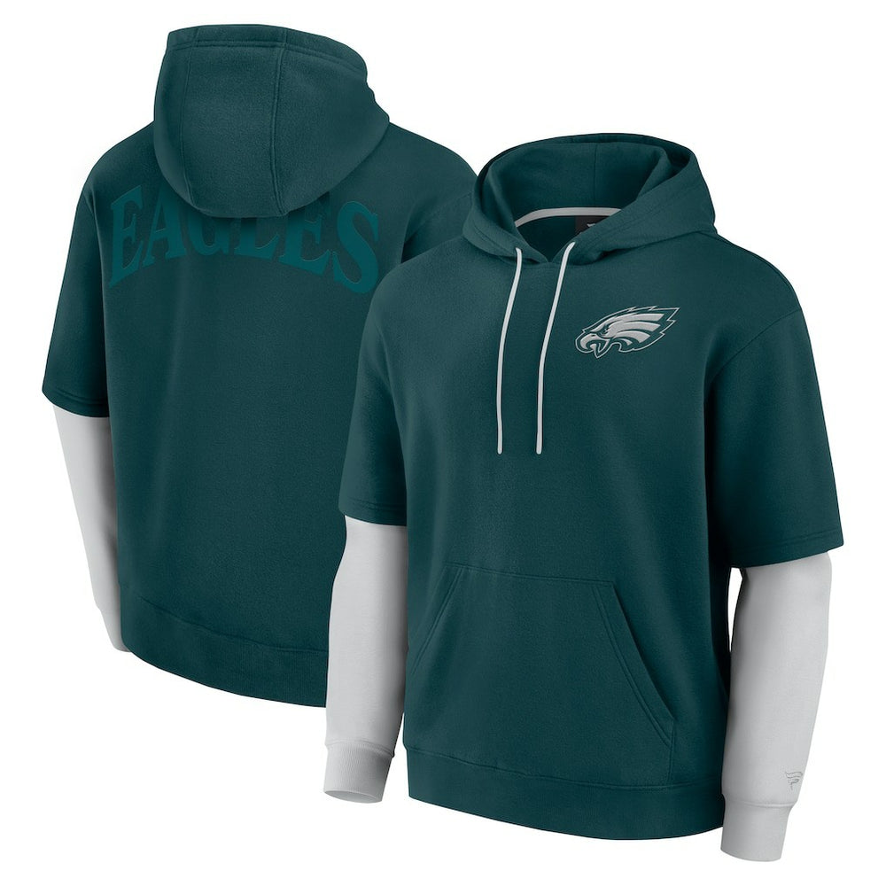 Philadelphia Eagles Unisex Sleek Elements Pullover Hoodie - Green Hoodies
