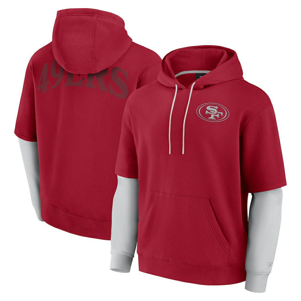 San Francisco 49ers Unisex Sleek Elements Pullover Hoodie - Scarlet Hoodies