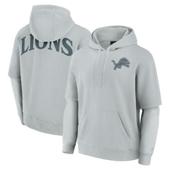Detroit Lions Unisex Sleek Elements Pullover Hoodie - Gray Hoodies