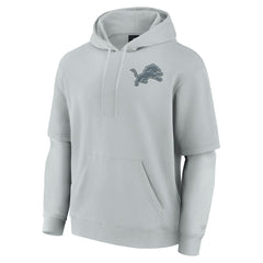 Detroit Lions Unisex Sleek Elements Pullover Hoodie - Gray Hoodies