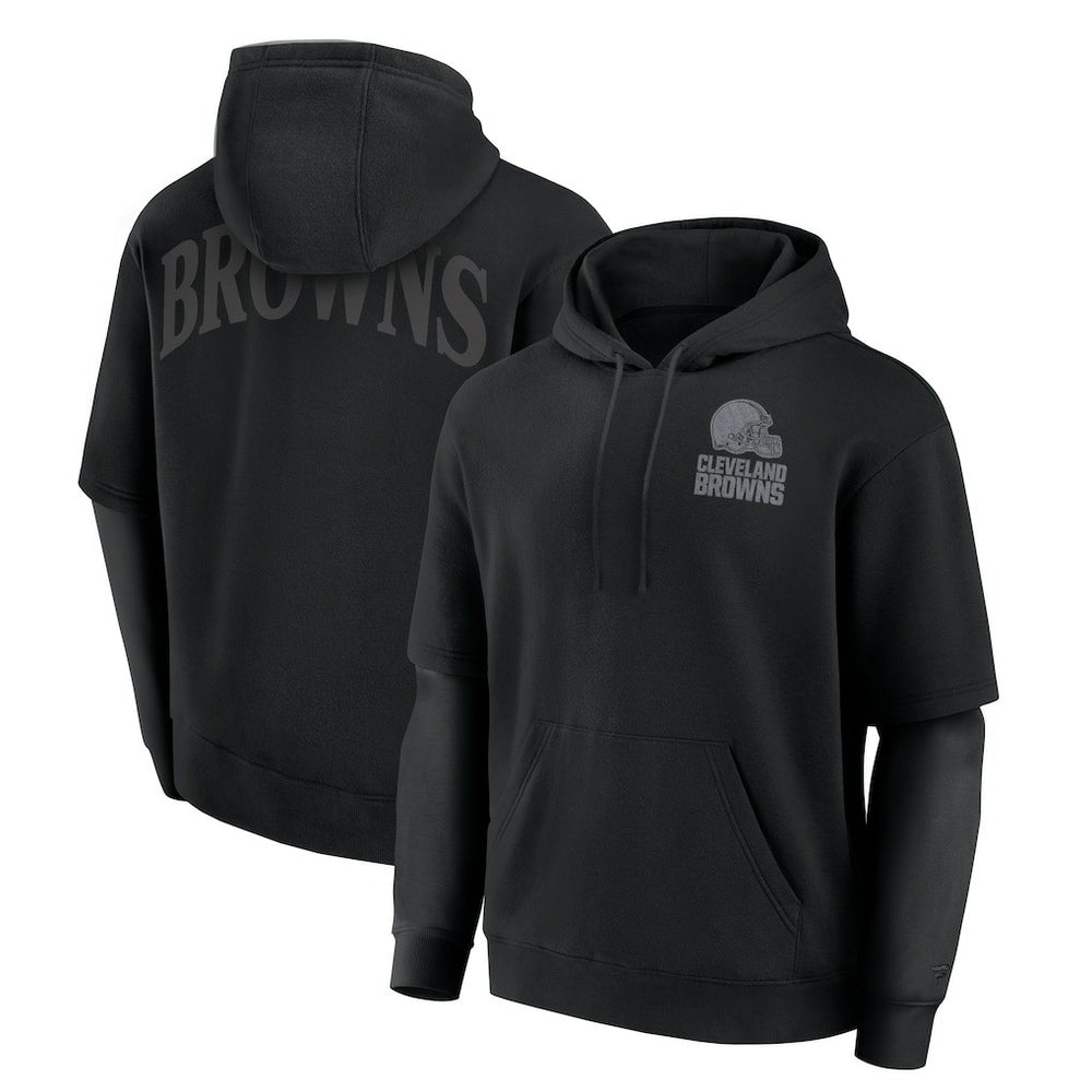 Cleveland Browns Unisex Sleek Elements Pullover Hoodie - Black Hoodies